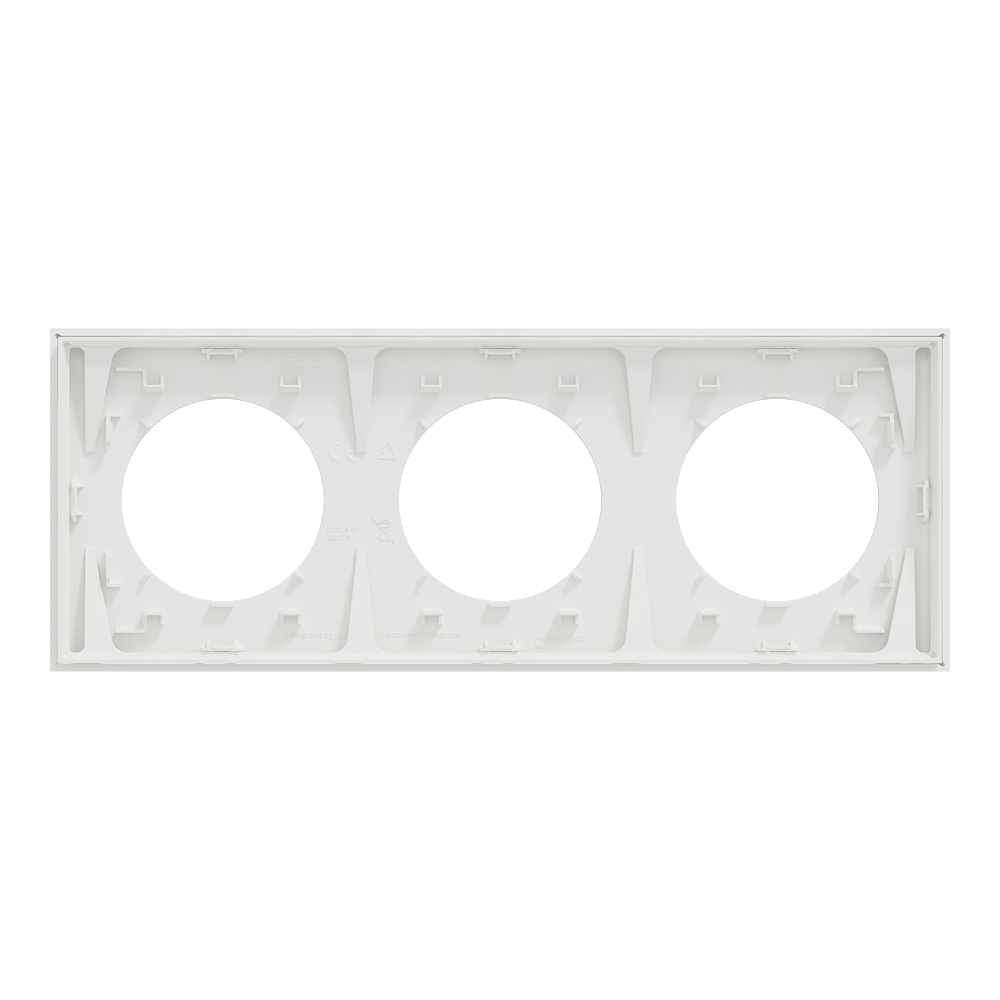 Odace plaque 3 postes blanc